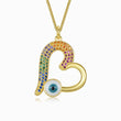 Load image into Gallery viewer, Calligraphic Heart Evil Eye Pendant

