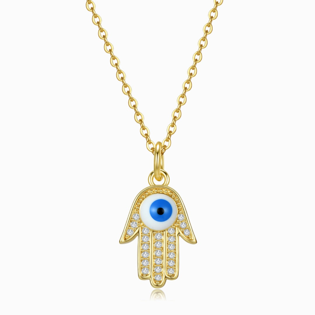 Hamsa Hand Evil Eye Gold Chain Necklace | SVANA – Svana Design