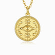 Load image into Gallery viewer, Round Evil Eye Gold Tone Pendant

