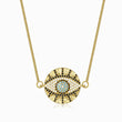 Load image into Gallery viewer, Evil Eye Medallion Gold Tone Necklace
