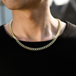 Load image into Gallery viewer, To My Grandson, I Love You gold plated Link Chain Necklace worn on the neck of a male model
