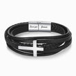 Load image into Gallery viewer, Leather cross bracelet for son in a white background

