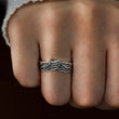 Load image into Gallery viewer, To My Daughter Personalized Angel Wing Ring worn by a model
