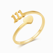 Load image into Gallery viewer, gold Angel Number 111 Ring on a white background
