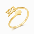 Load image into Gallery viewer, gold Angel Number 333 Ring on a white background
