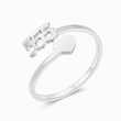 Load image into Gallery viewer, silver Angel Number 555 Ring on a white background
