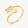 Load image into Gallery viewer, gold Angel Number 555 Ring on a white background

