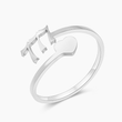 Load image into Gallery viewer, silver Angel Number 777 Ring on a white background
