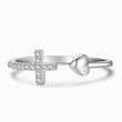 Load image into Gallery viewer, To My Daughter Pray Through It Heart And Cross Ring
