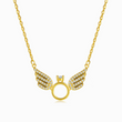 Load image into Gallery viewer, gold Angel Wings Memorial Necklace on white background
