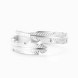Load image into Gallery viewer, Personalized memorial plume ring on white background
