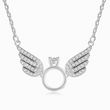 Load image into Gallery viewer, silver Angel Wings Memorial Necklace on white background
