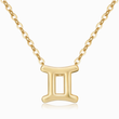 Load image into Gallery viewer, Gemini Zodiac Sign Pendant gold plated Necklace on a white background

