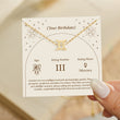 Load image into Gallery viewer, Gemini zodiac sign necklace together with a gift card
