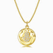 Load image into Gallery viewer, Round Medallion Hamsa Hand Necklace
