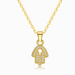 Load image into Gallery viewer, White Stone Hamsa Hand Necklace
