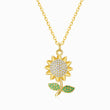Load image into Gallery viewer, Jeweled Sunflower Gold Necklace on a white background
