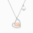 Load image into Gallery viewer, To My Mommy - Baby Feet Heart Pendant Necklace on a white background 
