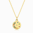 Load image into Gallery viewer, Multicolored Moon and Stars Gold Coin Necklace
