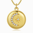 Load image into Gallery viewer, pendant of Moon and Shine Gold Coin Necklace on a white background
