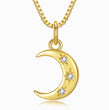 Load image into Gallery viewer, Dainty Moon Gold Plated Necklace

