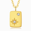 Load image into Gallery viewer, pendant of Star of David Gold Square Pendant Necklace on a white background
