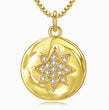 Load image into Gallery viewer, pendant of Jeweled Star of David Coin Necklace on a white background
