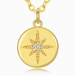 Load image into Gallery viewer, Crystal Star of David Gold plated Coin Necklace on a white background
