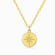 Load image into Gallery viewer, Crystal Star of David Gold Coin Necklace on a white background

