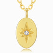 Load image into Gallery viewer, pendant of Oval Star of David Gold Necklace on a white background
