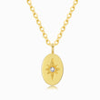 Load image into Gallery viewer, Oval Star of David Gold Necklace on a white background
