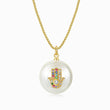 Load image into Gallery viewer, Round Multicolored Hamsa Hand Necklace

