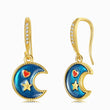 Load image into Gallery viewer, Blue Moon Gold plated Earrings
