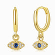 Load image into Gallery viewer, Blue Stone Evil Eye Earrings
