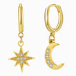 Load image into Gallery viewer, Moon and Shine Gold Earrings
