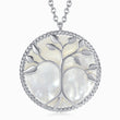 Load image into Gallery viewer, Round Tree of Life Pearl Silver plated Necklace in a white background
