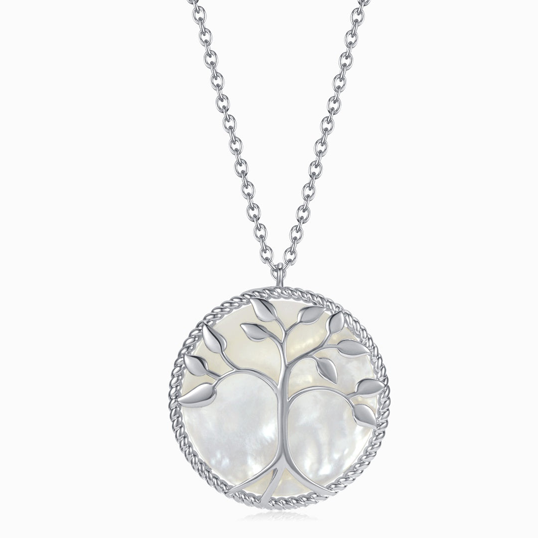 Round Tree of Life Pearl Silver Necklace | SVANA – Svana Design