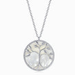Load image into Gallery viewer, Round Tree of Life Pearl Silver Necklace in a white background
