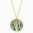 Load image into Gallery viewer, Round Tree of Life Emerald Necklace in white background
