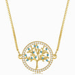 Load image into Gallery viewer, Round White and Blue Tree of Life Necklace in a white background

