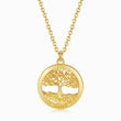 Load image into Gallery viewer, Round Tree of Life and Roots Gold Pendant Necklace
