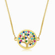 Load image into Gallery viewer, Round Multicolored Tree of Life Necklace
