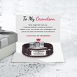 Load image into Gallery viewer, To My Grandson, Never Forget That I Love You Bracelet on top of a folded note
