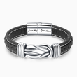 Load image into Gallery viewer, To My Grandson, Love You Forever Linked Braided Leather Bracelet on a white background
