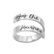 Load image into Gallery viewer, &quot;Enjoy the journey&quot; message engraved on a spiral ring in a white background

