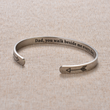 Load image into Gallery viewer, Father memorial silver-plated bracelet with message &quot;Dad, you walk beside me every day&quot;
