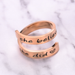 Load image into Gallery viewer, She Believed She Could So She Did rose gold plated ring placed on top of a white marble top
