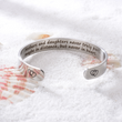 Load image into Gallery viewer, Mother to daughter gift bracelet with meaningful message placed on top of white grain sand
