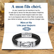 Load image into Gallery viewer, Bracelet en cuir tressé « Mère et fils à jamais liés » avec carte message SVANA Design
