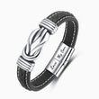 Load image into Gallery viewer, “Mother and Son Forever Linked Together&quot; Braided Leather Bracelet with love my son message
